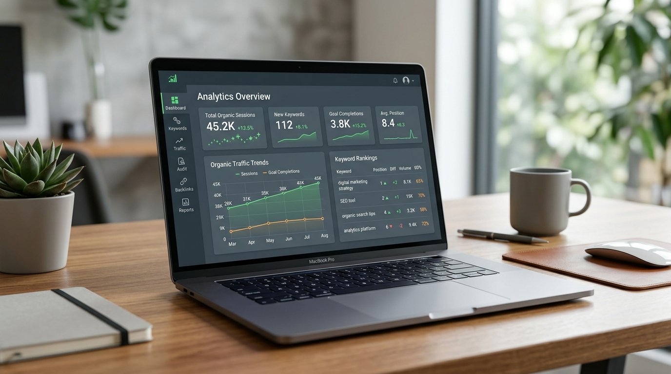 SEO search analytics dashboard preview
